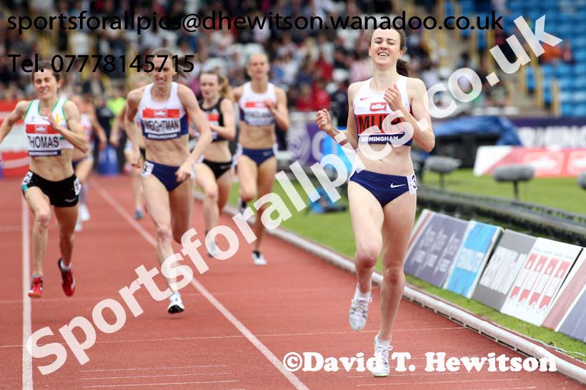 Womens 1500 metres, British Championships, Birmingham. Photo: David T. Hewitson/Sports for All Pics